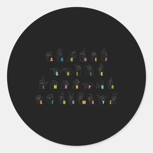Language Alphabet Design  Classic Round Sticker (Front)