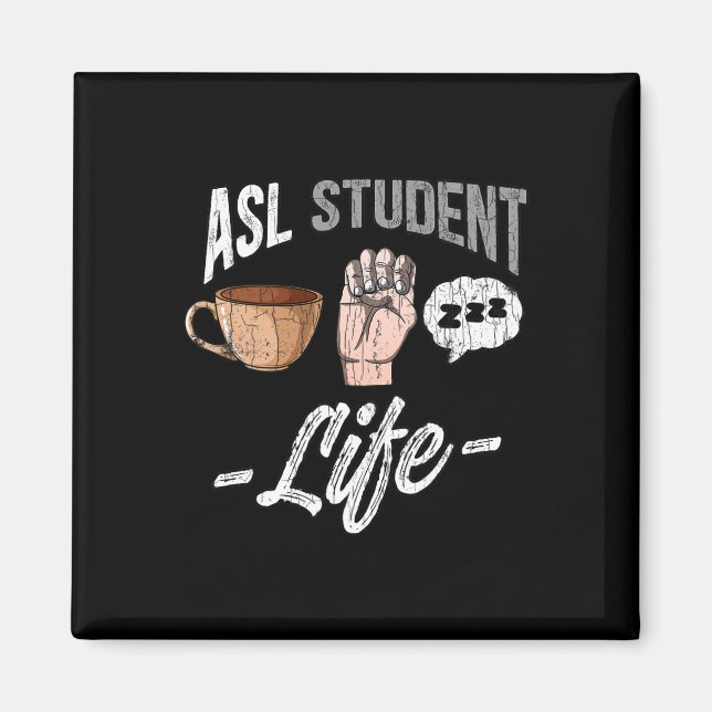 Language Attire Deaf Awareness Asl Student Fun Gif Magnet (Front)