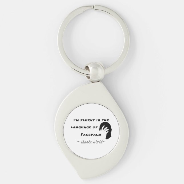 Language of Facepalm Key Ring (Front)