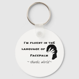 Language of Facepalm Key Ring