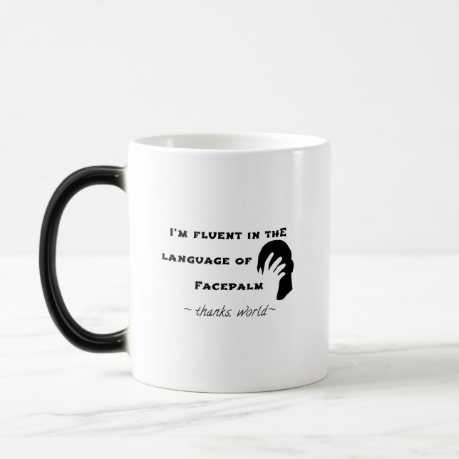 Language of Facepalm Magic Mug (Left)