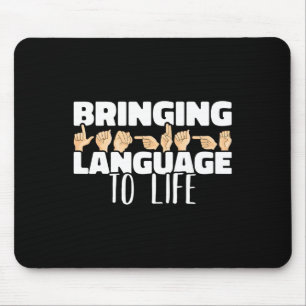 Language To Life American Sign Language Asl Mouse Mat