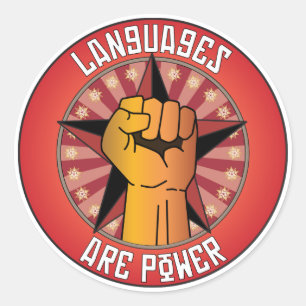 Languages Are Power Classic Round Sticker