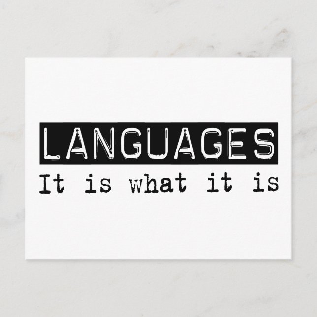 Languages It Is Postcard (Front)