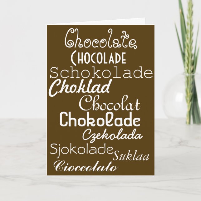 Languages of Chocolate Greeting Card (Front)