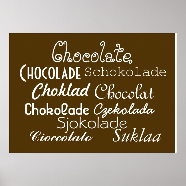 Languages of Chocolate Poster 28" x 20", (Matte) (Front)