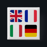 Languages spoken - Spoken languages 15 Cm Square Badge<br><div class="desc">Languages spoken: English,  German,  French,  Italian
Spoken languages: English,  German,  French,  Italian
Sprachen
Ling</div>
