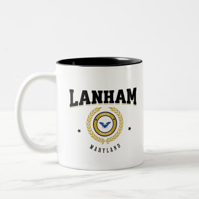 Lanham Maryland Black Two-Tone Coffee Mug (Left)