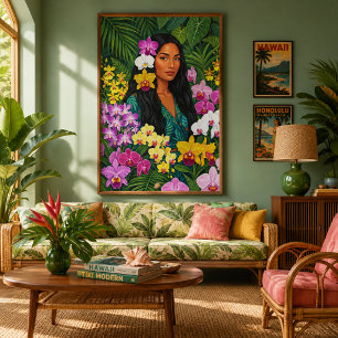Lani in orchids canvas print