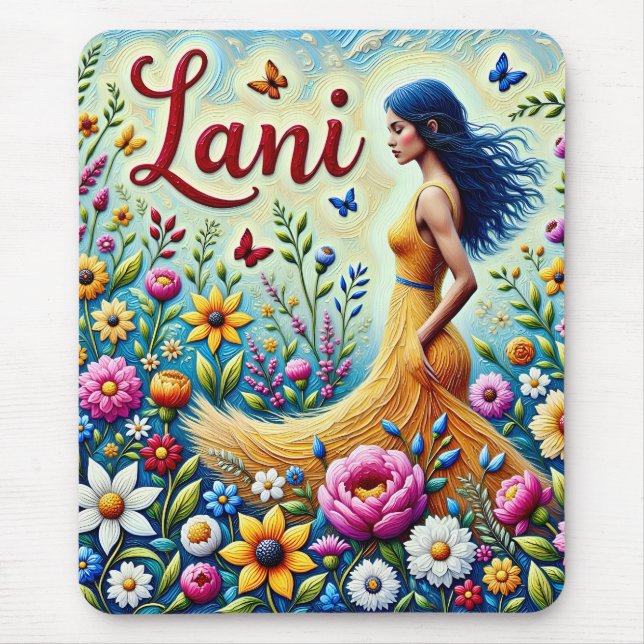 LANI ~ PRETTY GIRL FLOWERS ~ Mousepad (Front)