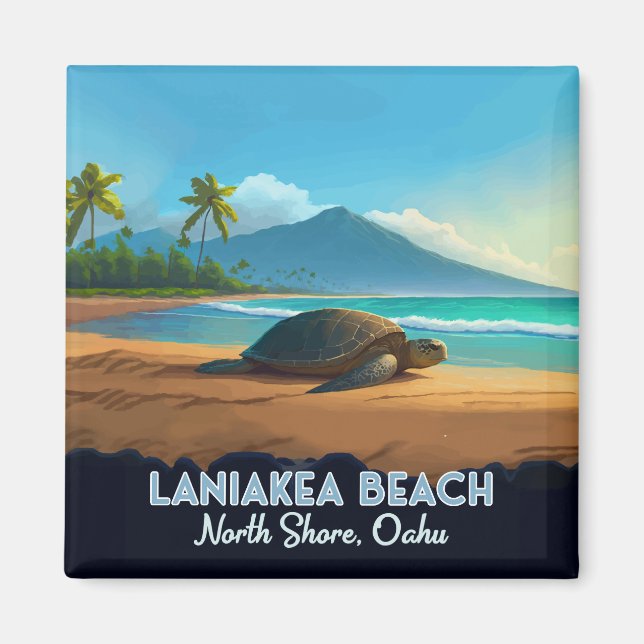 Laniakea Beach Haleiwa Oahu Hawaii Turtle Magnet (Front)