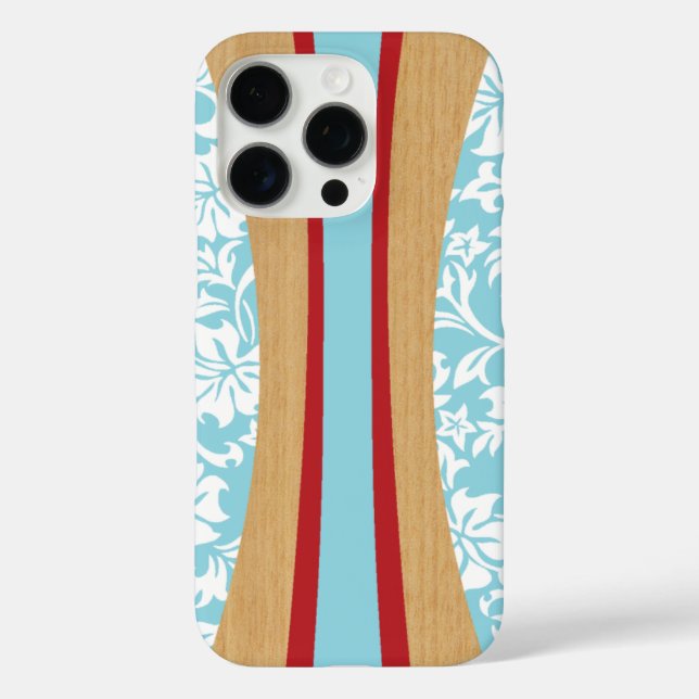 Laniakea Hawaiian Faux Wood Surfboard in Aqua Case-Mate iPhone Case (Back)