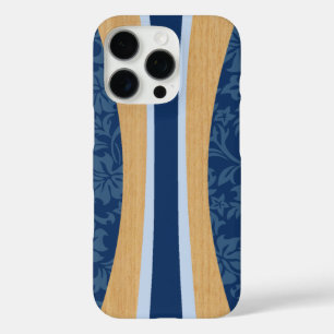 Laniakea Hawaiian Faux Wood Surfboard in Navy iPhone 16 Pro Case