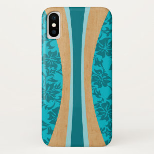 Laniakea Hawaiian Faux Wood Surfboard Teal Case-Mate iPhone Case