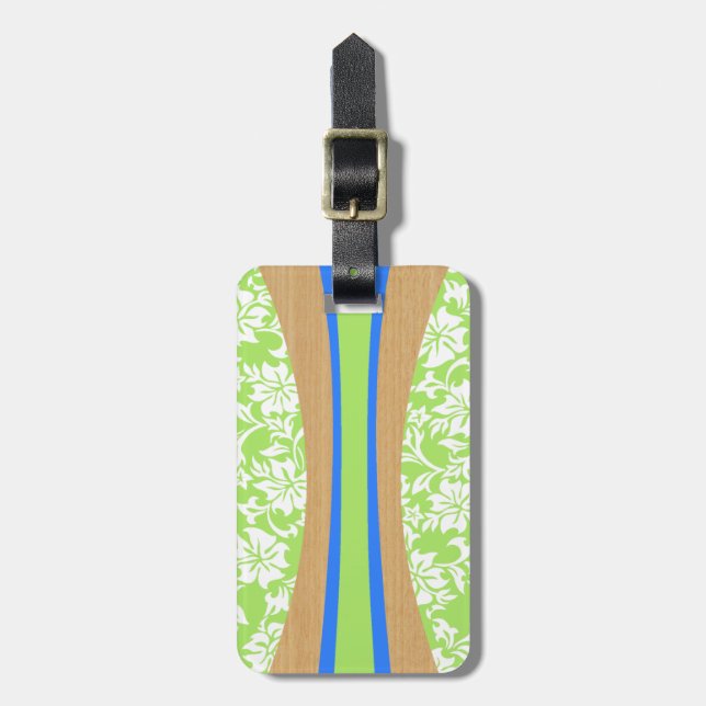 Laniakea Hawaiian Lime Surfboard Luggage Tags (Front Vertical)