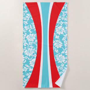 Laniakea Hawaiian Striped Surfboard - Aqua Beach Towel