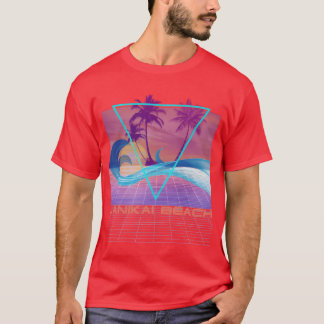 Lanikai Beach Retro 80S Vaporwave Beach boy T-Shirt