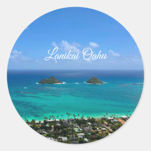Lanikai Oahu Classic Round Sticker