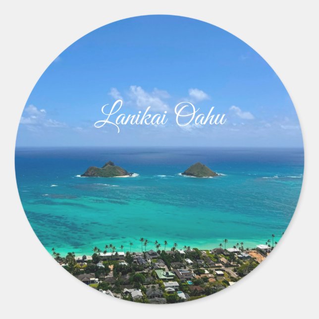 Lanikai Oahu  Classic Round Sticker (Front)