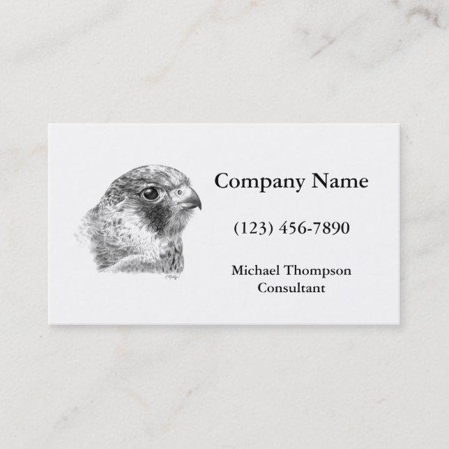 Lanner Falcon Drawing Business Card (Front)