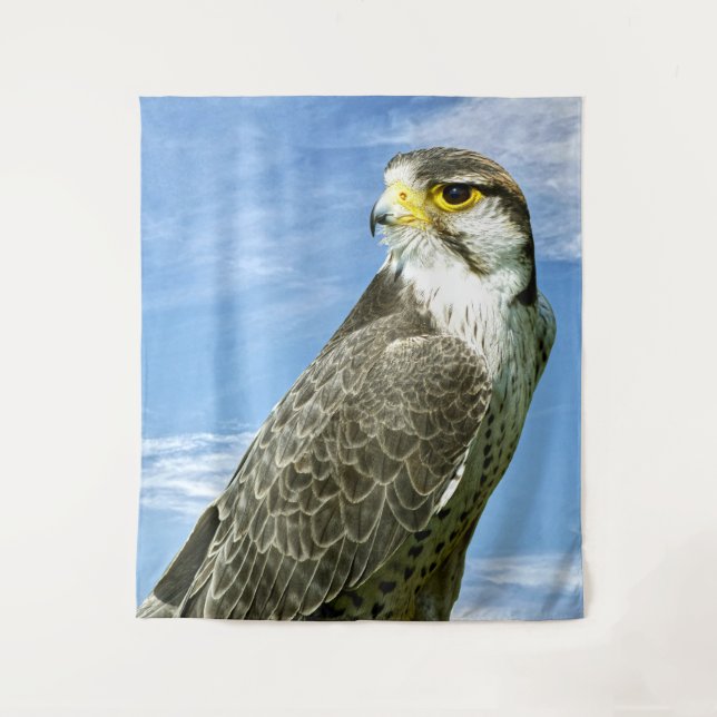 Lanner Falcon perched Tapestry (Front)