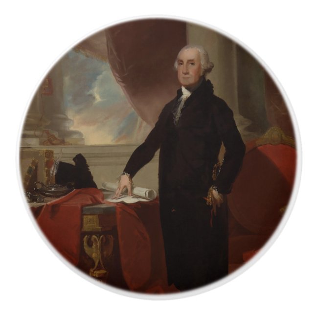 Lansdowne Portrait: US President George Washington Ceramic Knob (Front)