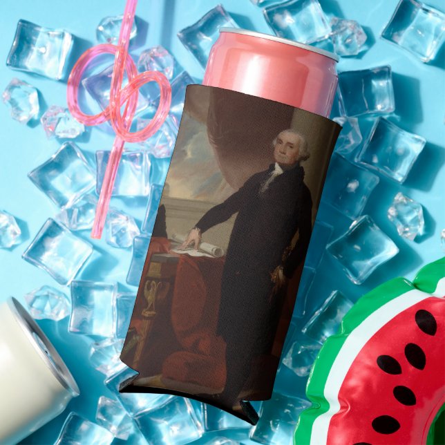 Lansdowne Portrait: US President George Washington Seltzer Can Cooler (In Situ Summer)