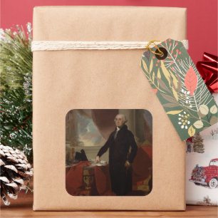 Lansdowne Portrait: US President George Washington Square Sticker