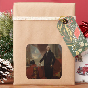 Lansdowne Portrait: US President George Washington Square Sticker