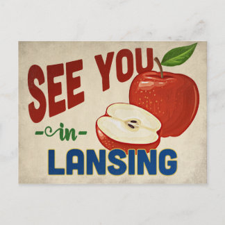 Lansing Michigan Apple - Vintage Travel Postcard