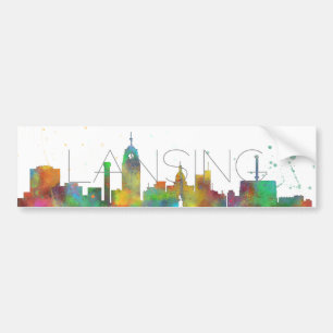 LANSING, MICHIGAN SKYLINE BUMPER STICKER
