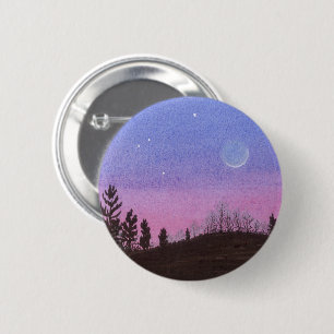 Lansing Moon and Stars 6 Cm Round Badge