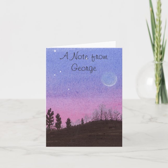 Lansing Moon and Stars Note Card (Front)
