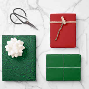 Lantana Floral Green Design Wrapping Paper Sheet