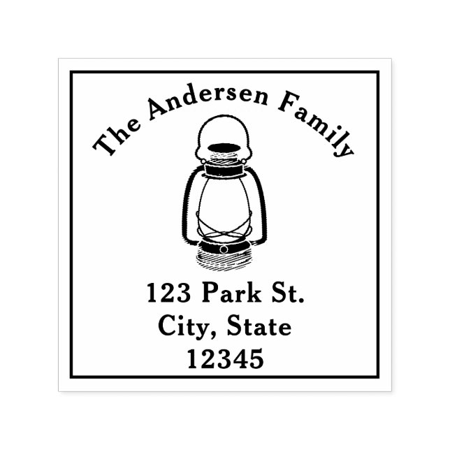 Lantern Address Self-inking Stamp (Design)