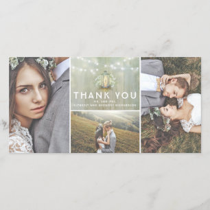 Lantern and Baby's Breath Wedding Thank You Card
