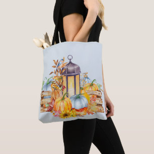 Lantern, Blue Bird and Sunflowers Tote Bag