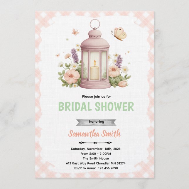 Lantern Bridal Shower Invitation (Front)