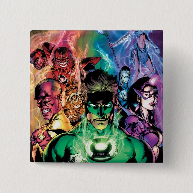 Lantern Corps Group with Colours 15 Cm Square Badge (Front)