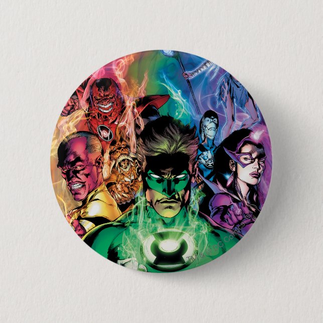 Lantern Corps Group with Colours 6 Cm Round Badge (Front)