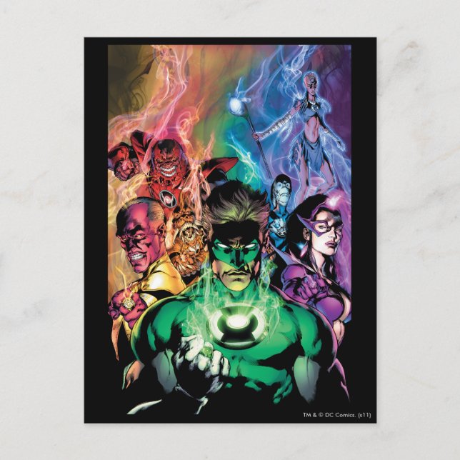 Lantern Corps Group with Colours Postcard (Front)