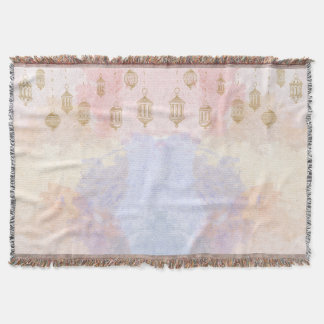 “Lantern Dreams” Pastel Ramadan  Throw Blanket