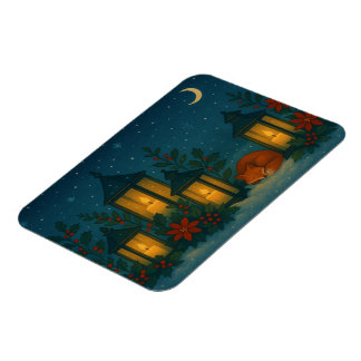 Lantern Fox Garden Magnet