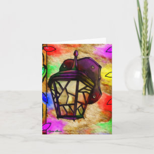 Lantern Holiday Digital Painting BLANK STATIONARY Card