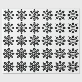Lantern & Holly Snowflake Wrapping Paper