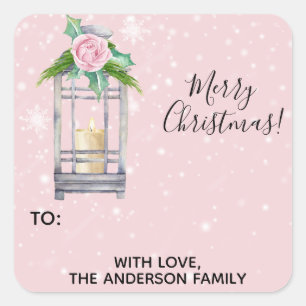 Lantern Home for the Holidays Christmas Gift Label