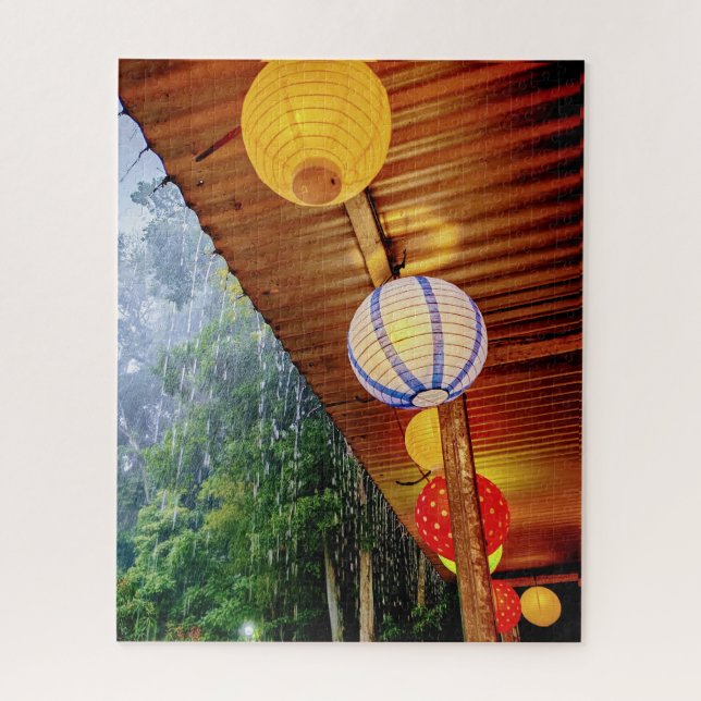 Lantern Light in the Rain – Quiet Guatemala Jigsaw Jigsaw Puzzle (Vertical)