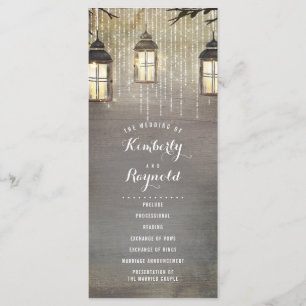Lantern Lights Rustic Country Wedding Programs Programme