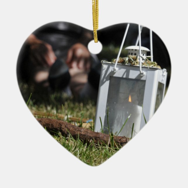 Lantern of light ceramic tree decoration (Front)