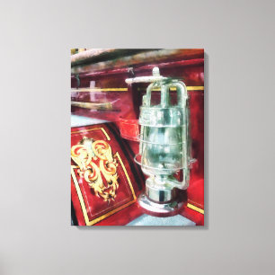 Lantern on Old Fire Truck Canvas Print